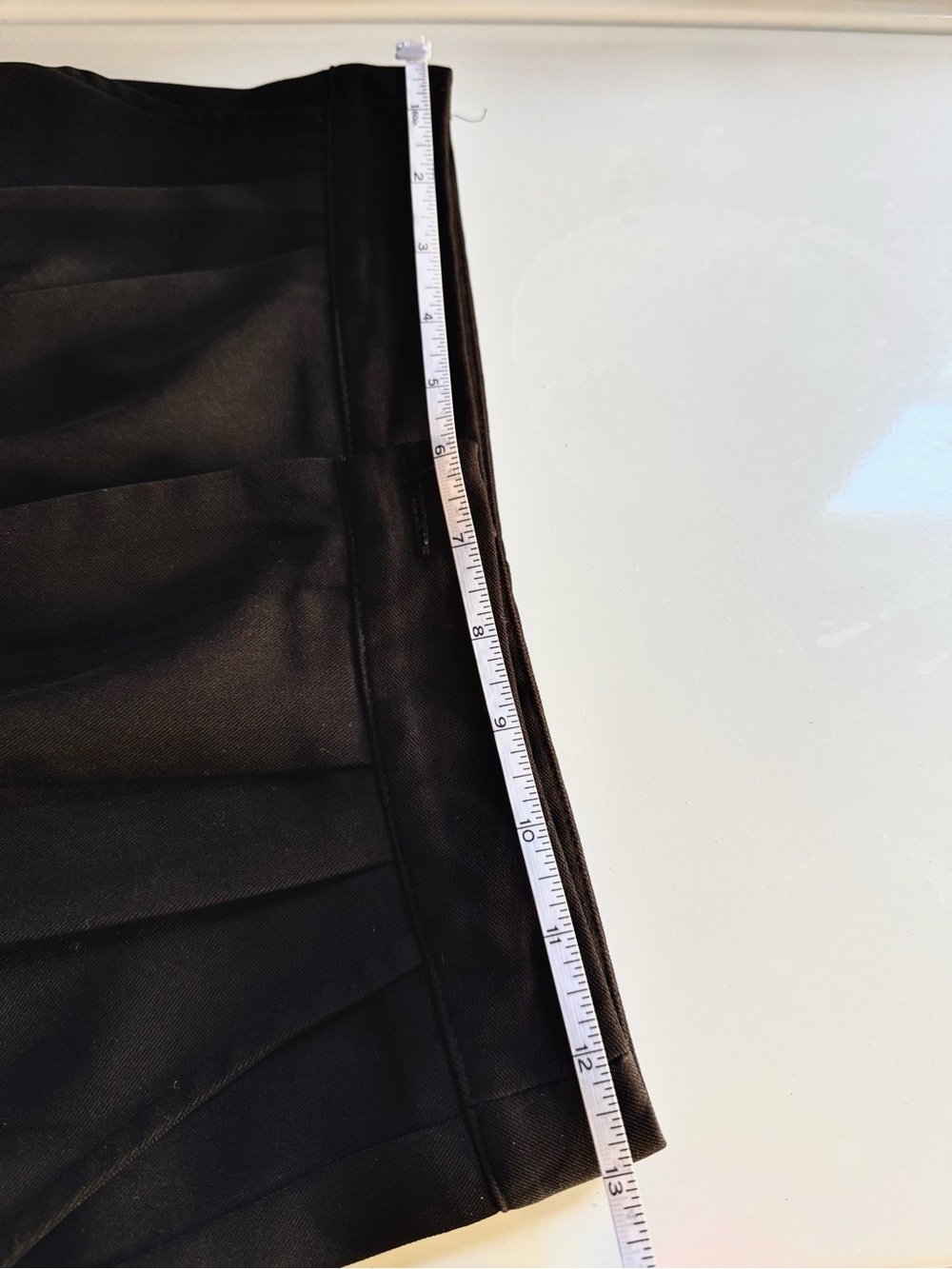 Classic Pleated Black Straight-Leg Trouser Dress Pants - Picture 4 of 7